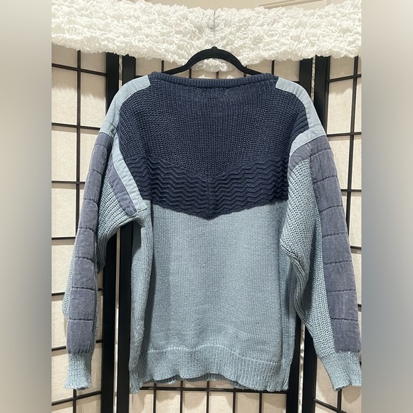 UNIONBAY VINTAGE Y2K ACRYLIC KNIT AND QUILT PATCH SWEATER MEN SIZE L - Picture 7 of 8